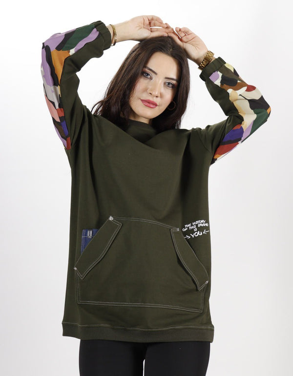 Amarilla - Pull oversize confortable - vert - AMARILLA