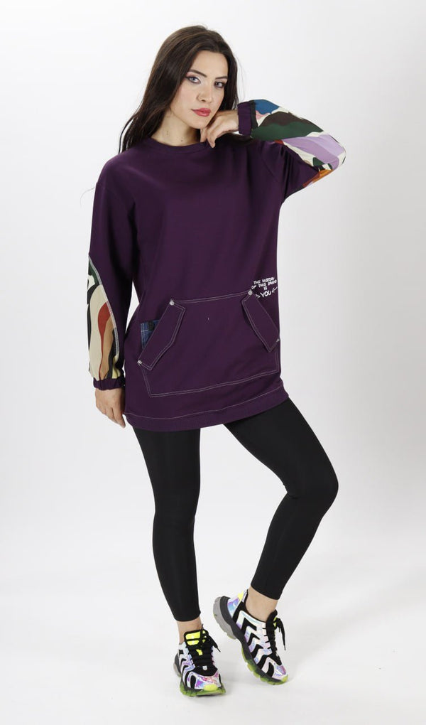 Amarilla - Pull oversize confortable - violet - AMARILLA