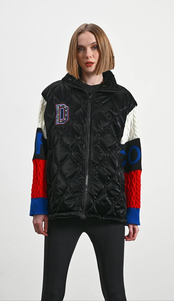 Amarilla - veste bi-matière - noir - Femme - AMARILLA