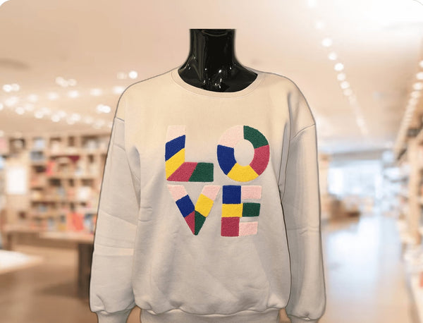 Sweat-shirt LOVE crème 100% coton - AMARILLA