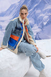 Veste en jean moumoute multi-matieres - AMARILLA