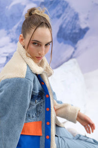 Veste en jean moumoute multi-matieres - AMARILLA