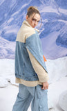Veste en jean moumoute multi-matieres - AMARILLA